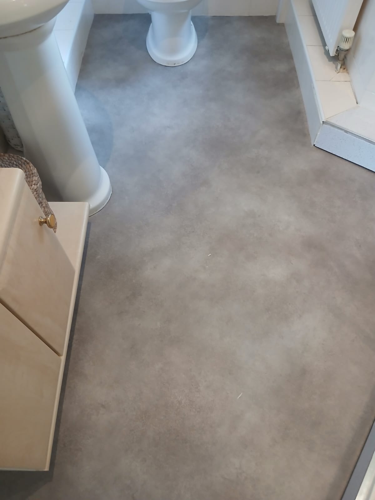 Athens vinyl flooring fitted in a Southport bathroom by Ace Floors