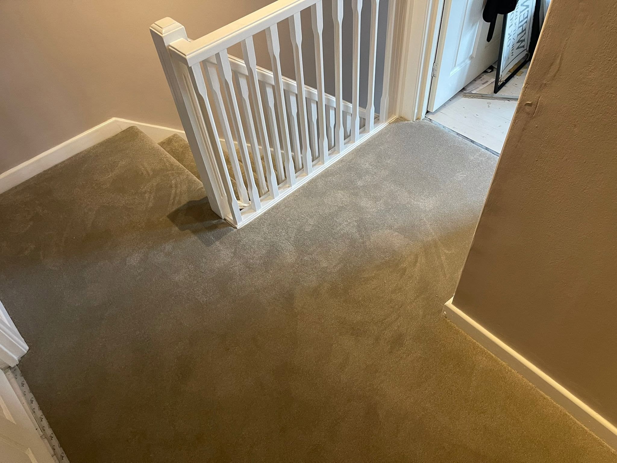 Berlin Twist carpet fitted on a Widnes landing by Ace Floors Ltd