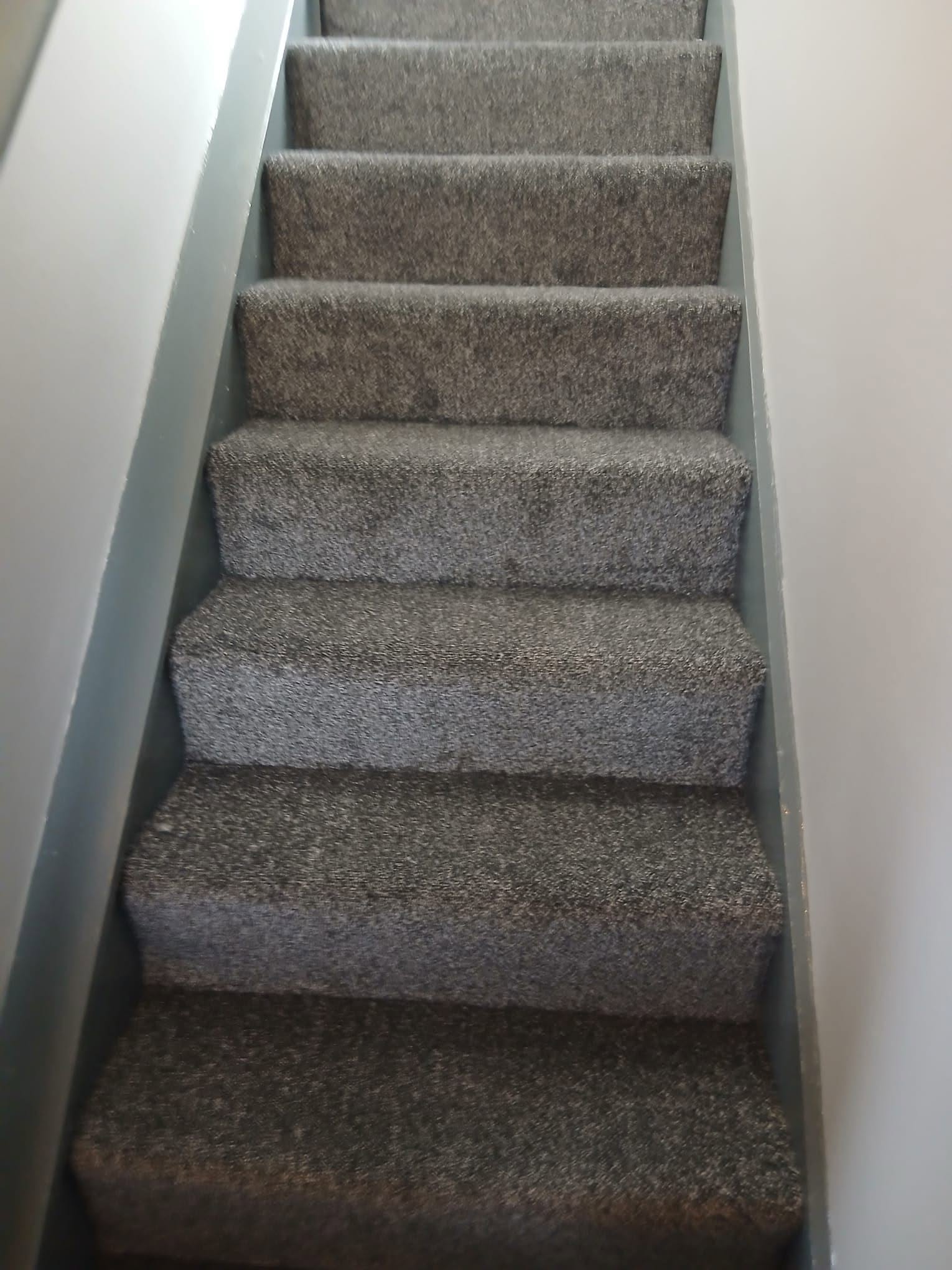 Dowman Twist carpet fitted on stairs in Widnes by Ace Floors Ltd